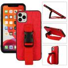 Sport Armband PC + PU Leather Back Cover Case with Strap & Holder Function For iPhone 12 Pro Max(Red) - 1