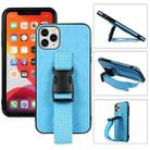 Sport Armband PC + PU Leather Back Cover Case with Strap & Holder Function For iPhone 12 /12 Pro(Blue) - 1