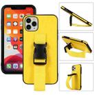 Sport Armband PC + PU Leather Back Cover Case with Strap & Holder Function For iPhone 12 mini(Yellow) - 1
