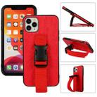 Sport Armband PC + PU Leather Back Cover Case with Strap & Holder Function For iPhone 12 mini(Red) - 1