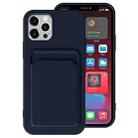 For iPhone 12 Pro Max TPU + Flannel Lining Shockproof  Case with Card Slots(Blue) - 1