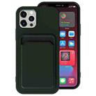 For iPhone 12 Pro Max TPU + Flannel Lining Shockproof  Case with Card Slots(Green) - 1