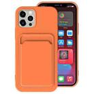 For iPhone 12 Pro Max TPU + Flannel Lining Shockproof  Case with Card Slots(Orange) - 1