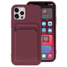 For iPhone 12 Pro Max TPU + Flannel Lining Shockproof  Case with Card Slots(Dark Purple) - 1