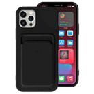 For iPhone 12 Pro TPU + Flannel Lining Shockproof  Case with Card Slots(Black) - 1