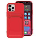 For iPhone 12 Pro TPU + Flannel Lining Shockproof  Case with Card Slots(Red) - 1