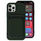 For iPhone 12 Pro TPU + Flannel Lining Shockproof  Case with Card Slots(Green) - 1