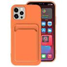 For iPhone 12 Pro TPU + Flannel Lining Shockproof  Case with Card Slots(Orange) - 1