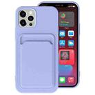 For iPhone 12 Pro TPU + Flannel Lining Shockproof  Case with Card Slots(Light Purple) - 1