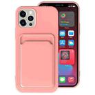 For iPhone 12 TPU + Flannel Lining Shockproof  Case with Card Slots(Pink) - 1