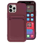 For iPhone 12 TPU + Flannel Lining Shockproof  Case with Card Slots(Dark Purple) - 1