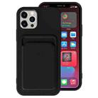 For iPhone 12 mini TPU + Flannel Lining Shockproof  Case with Card Slots For  iPhone 12 Mini(Black) - 1