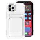 For iPhone 12 mini TPU + Flannel Lining Shockproof  Case with Card Slots For  iPhone 12 Mini(White) - 1