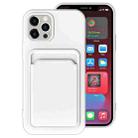 For iPhone 11 Pro TPU + Flannel Lining Shockproof  Case with Card Slots (White) - 1