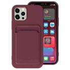 For iPhone 11 Pro TPU + Flannel Lining Shockproof  Case with Card Slots (Dark Purple) - 1
