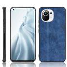 For Xiaomi Mi 11 Shockproof Sewing Cow Pattern Skin PC + PU + TPU Case(Blue) - 1