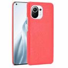 For Xiaomi Mi 11 Shockproof Crocodile Texture PC + PU Case(Red) - 1