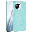 For Xiaomi Mi 11 Shockproof Crocodile Texture PC + PU Case(Light green) - 1