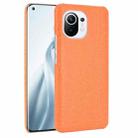 For Xiaomi Mi 11 Shockproof Crocodile Texture PC + PU Case(Orange) - 1