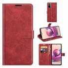 For Xiaomi Redmi Note 10 4G /Redmi Note 10S Retro Calf Pattern Buckle Horizontal Flip Leather Case with Holder & Card Slots & Wallet(Red) - 1