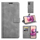 For Xiaomi Redmi Note 10 4G /Redmi Note 10S Retro Calf Pattern Buckle Horizontal Flip Leather Case with Holder & Card Slots & Wallet(Grey) - 1