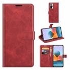 For Xiaomi Redmi Note 10 Pro Retro Calf Pattern Buckle Horizontal Flip Leather Case with Holder & Card Slots & Wallet(Red) - 1