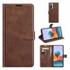 For Redmi Note 10 Pro (Indian Edition) Retro Calf Pattern Buckle Horizontal Flip Leather Case with Holder & Card Slots & Wallet(Dark Brown) - 1