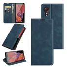 For Samsung Galaxy Xcover 5 / Xcover 5S Retro-skin Business Magnetic Suction Leather Case with Holder & Card Slots & Wallet(Dark Blue) - 1