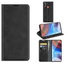 For Motorola Moto E7 Power Retro-skin Business Magnetic Suction Leather Case with Holder & Card Slots & Wallet(Black) - 1