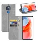 For Motorola Moto G Play 2021 Retro-skin Business Magnetic Suction Leather Case with Holder & Card Slots & Wallet(Grey) - 1