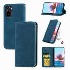 For Xiaomi Redmi Note 10 4G Retro Skin Feel Business Magnetic Horizontal Flip Leather Case with Holder & Card Slots & Wallet & Photo Frame(Blue) - 1