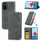 For Xiaomi Redmi Note 10 4G Retro Skin Feel Business Magnetic Horizontal Flip Leather Case with Holder & Card Slots & Wallet & Photo Frame(Grey) - 1