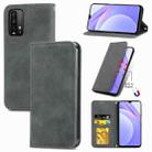 For Xiaomi Redmi Note 9 4G Retro Skin Feel Business Magnetic Horizontal Flip Leather Case with Holder & Card Slots & Wallet & Photo Frame(Grey) - 1