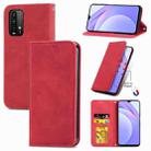 For Xiaomi Redmi Note 9 4G Retro Skin Feel Business Magnetic Horizontal Flip Leather Case with Holder & Card Slots & Wallet & Photo Frame(Red) - 1