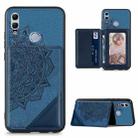 For Huawei Honor 10  Lite Mandala Embossed Magnetic Cloth PU+TPU+PC Case with Holder & Card Slots & Wallet & Photo Frame(Blue) - 1