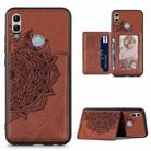 For Huawei Honor 10  Lite Mandala Embossed Magnetic Cloth PU+TPU+PC Case with Holder & Card Slots & Wallet & Photo Frame(Brown) - 1