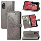 For Samsung Galaxy XCover 5 Mandala Flower Embossed Horizontal Flip Leather Case with Bracket / Card Slot / Wallet / Lanyard(Grey) - 1