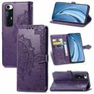 For Xiaomi Mi 10S Mandala Flower Embossed Horizontal Flip Leather Case with Bracket / Card Slot / Wallet / Lanyard(Purple) - 1