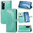 For Xiaomi Mi 10S Mandala Flower Embossed Horizontal Flip Leather Case with Bracket / Card Slot / Wallet / Lanyard(Green) - 1