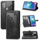 For Motorola Moto G30 / G10 Mandala Flower Embossed Horizontal Flip Leather Case with Bracket / Card Slot / Wallet / Lanyard(Black) - 1