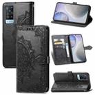 For vivo X60 Mandala Flower Embossed Horizontal Flip Leather Case with Bracket / Card Slot / Wallet / Lanyard(Black) - 1