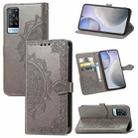 For vivo X60 Mandala Flower Embossed Horizontal Flip Leather Case with Bracket / Card Slot / Wallet / Lanyard(Grey) - 1