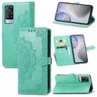 For vivo X60 Mandala Flower Embossed Horizontal Flip Leather Case with Bracket / Card Slot / Wallet / Lanyard(Green) - 1