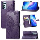 For OPPO Reno5 Pro Mandala Flower Embossed Horizontal Flip Leather Case with Bracket / Card Slot / Wallet / Lanyard(Purple) - 1