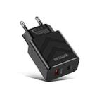 LZ-715 PD + QC 3.0 Dual Ports Fast Charging Travel Charger, EU Plug(Black) - 1