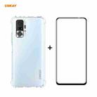 For Redmi Note 10 Pro / Note 10 Pro Max Hat-Prince ENKAY Clear TPU Shockproof Case Soft Anti-slip Cover + 0.26mm 9H 2.5D Full Glue Full Coverage Tempered Glass Protector Film - 1