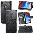 For Motorola Moto E7 Power Butterfly Love Flower Embossed Horizontal Flip Leather Case with Bracket & Card Slot & Wallet & Lanyard(Black) - 1