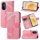 For Huawei Nova 8 Pro Butterfly Love Flower Embossed Horizontal Flip Leather Case with Bracket & Card Slot & Wallet & Lanyard(Pink) - 1