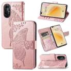 For Huawei Nova 8 Pro Butterfly Love Flower Embossed Horizontal Flip Leather Case with Bracket & Card Slot & Wallet & Lanyard(Rose Gold) - 1