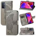 For OPPO A93 Butterfly Love Flower Embossed Horizontal Flip Leather Case with Bracket & Card Slot & Wallet & Lanyard(Gray) - 1
